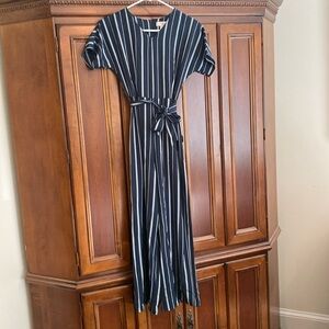 Girls Navy and white pantsuit.